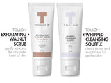 Exfoliating Scrub Bath & ShowerSet - with Exfoliating Walnut Body & Face Scrub & Anti Aging Whipped Face Cleanser